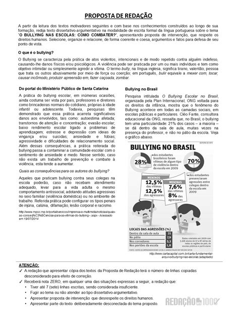 Atividade De Redação A Partir De Texto Dissertativo-argumentativo Nota 1000