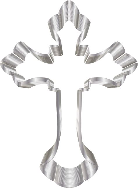 Clipart Silver Ornate Cross No Background