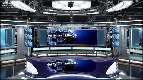 News Tv Studio Set 255 Virtual Green Screen Background