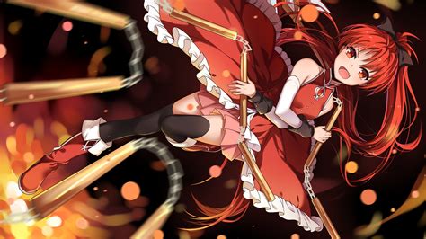 Wallpaper Red Hair Anime Girl Nunchaku 3840x2160 Uhd 4k Picture Image