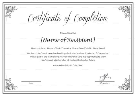 Fresh Certificate Of Completion Free Template Word Sparklingstemware