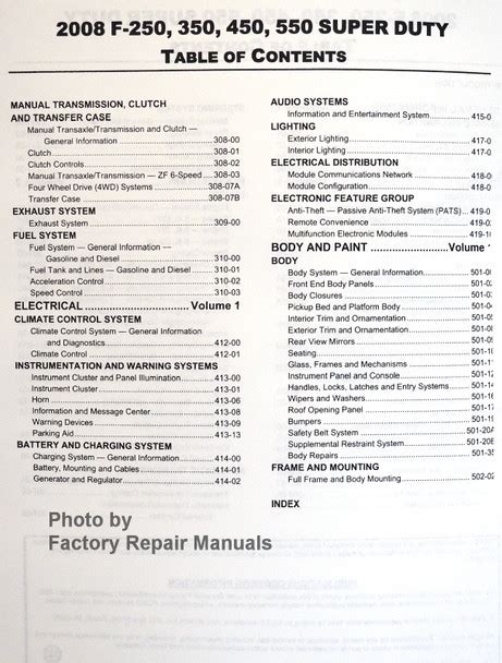 2008 Ford F250 F350 F450 F550 Super Duty Factory Shop Service Manual