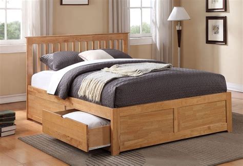 Petra Oak Kingsize Bed Frame With 2 Drawers Kingsize Bed Frames Bed