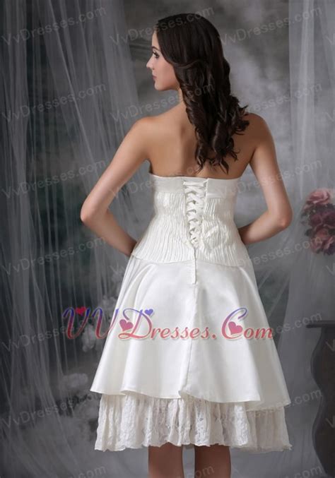 Strapless Casual Romantic Beach Wedding Dress Short Romantic