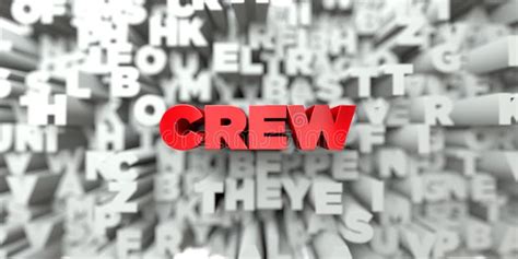 Crew Red Text On Typography Background 3d Rendered Royalty Free