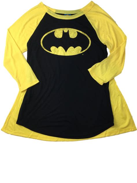 Batman Womens Caped Batman Halloween Long Sleeved Tee Shirt Bat Mant