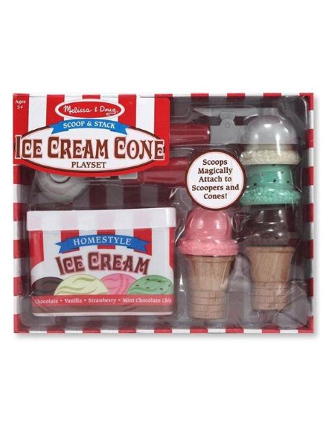 Melissa And Doug Scoop And Stack Ice Cream Cone Play Set Edamama