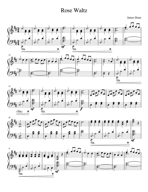 Rose Waltz Sheet Music For Piano Solo Easy