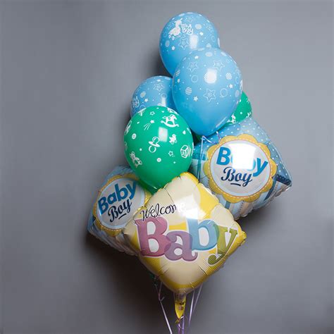 New Baby Boy Balloonsflorist With Flowers