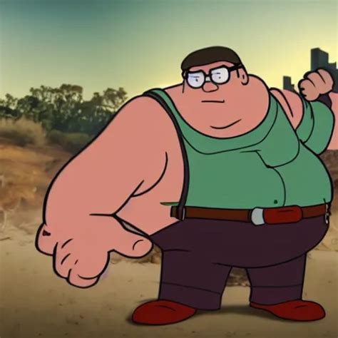 Real Life Peter Griffin In A Fist Fight With Giant Stable Diffusion