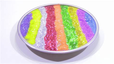 Diy Rainbow Slime Glitter How To Make Rainbow Slime Glitter Youtube
