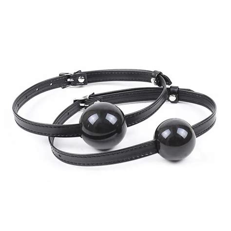 Sex Toys For Womanmen Pu Leather Solid Ball Mouth Gag Oral Fixation
