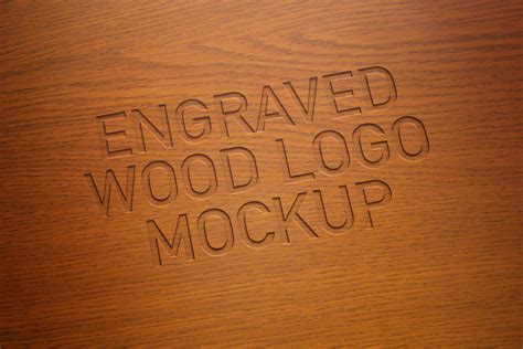 Wood Engraved Logo Mockup Cloud Templatez All Free Te