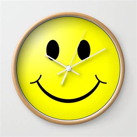 Smiley Face Wall Clock By Frankiecat Society6