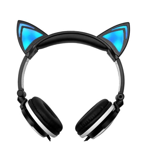 Cute Cat Wired Girl Foldable Headphone Stereo Headset Headband Earphone