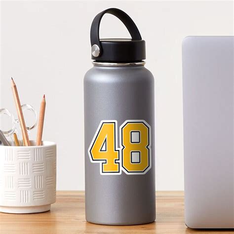 Yellow Number 48 Lucky Sports Jersey Forty Eight Sticker By