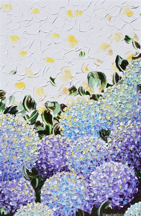 Art Print Of Abstract Hydrangea Painting By Christinekrainock