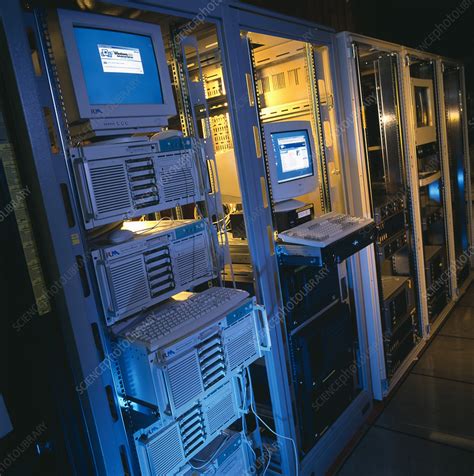 Computer server room - Stock Image - T450/0173 - Science Photo Library