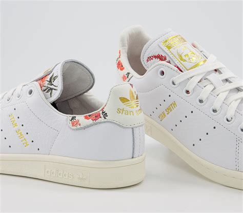 Adidas Stan Smith Trainers White Off White Floral Hers Trainers