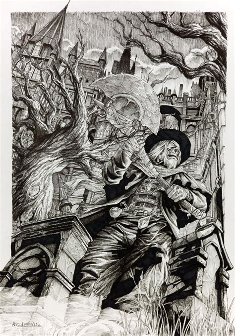Father Gascoigne A Boss From Bloodborne Drawn For Me By A Friend 9GAG