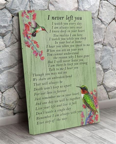 A tale of love and a butterfly. I Never Left You Poem Hummingbird Love Poster poster ...