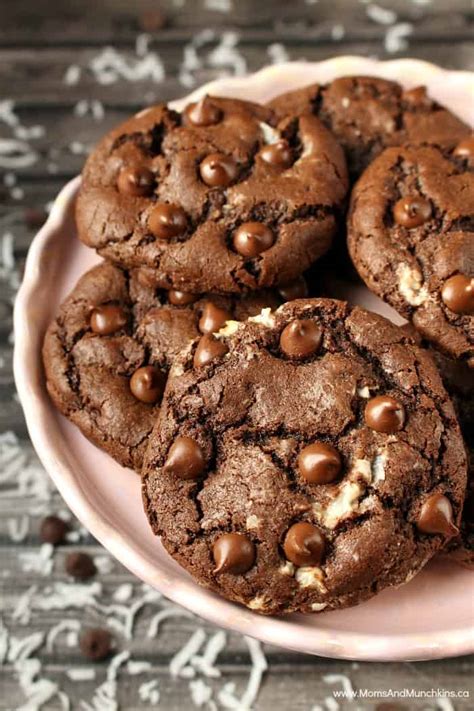 Double Chocolate Coconut Cookies Recipe Moms Munchkins