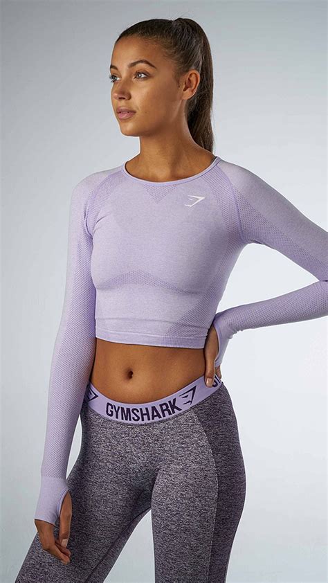 the most comfortable long sleeve crop top for your workout with a classic seamless knit