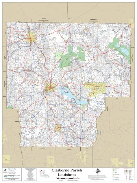 Claiborne Parish Louisiana 2022 Wall Map Mapping Solutions