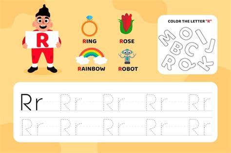Free Vector Educational Letter Q Worksheet With Illustrations