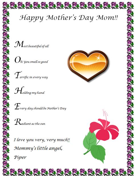 Download this free vector about cute mother's day lettering illustration, and discover more than 12 million professional graphic resources on freepik. Happy Mother's Day Acrostic | K-5 Technology Lab