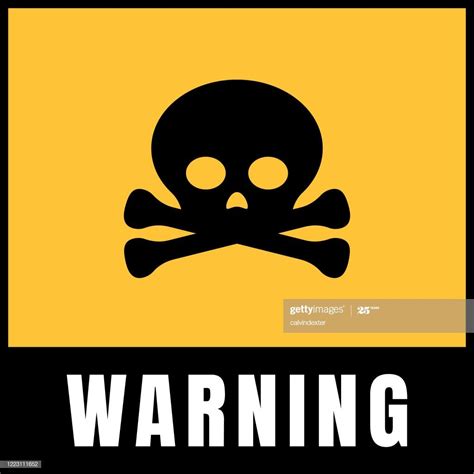 Vector Illustration Of The Warning Sign With A Human Skull Human
