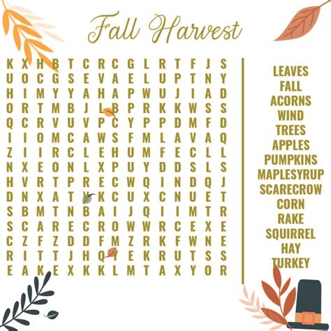 6 Best Free Printable Fall Word Searches