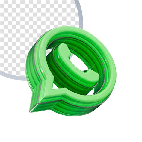 Premium Psd Realistic Whatsapp Sign Icon On The White Glossy