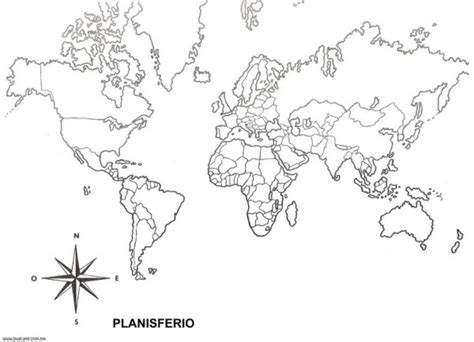 Dibujos De Mapa Del Mundo Mapamundi Y Planisferio Para Colorear