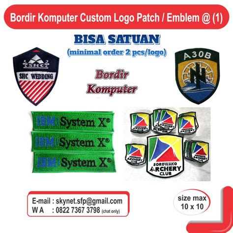 Jual Bordir Komputer Custom Patch Emblem Satuan 1 Di Lapak SKYSHOP SFP