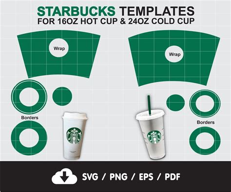 Starbucks Cup Template Svg Starbucks Cold Cup Dimensions Svg Etsy Hot