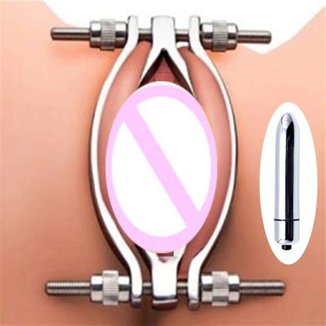Metal Labia Clip With Clitoris Stimulate Bullet Vibrator Bdsm Bondage Vagina Speculum Pussy