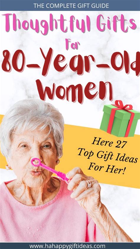 An Older Woman Brushing Her Teeth With The Title Thoughtful Gifts For