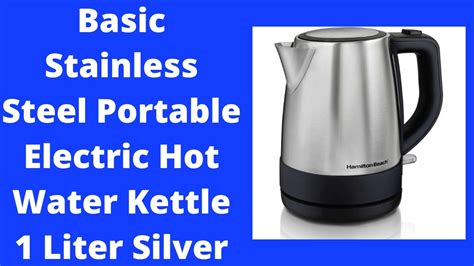 Basic Stainless Steel Portable Electric Hot Water Kettle 1 Liter Silver