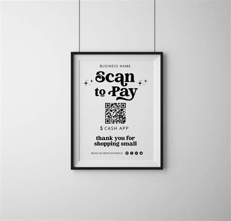 Scan To Pay Sign Qr Code Sign Template Printable Payment Etsy