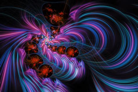 Pink Blue Purple Red Abstract Fractal Art Digital Art By