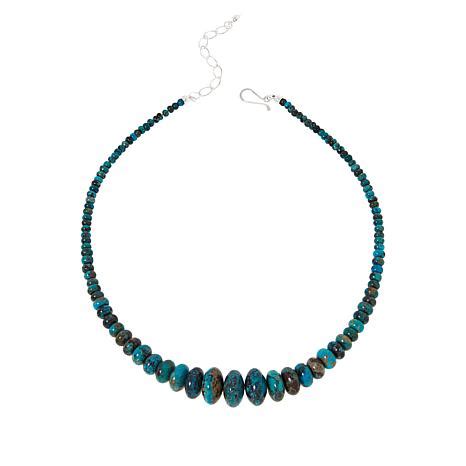 Jay King Sterling Silver Blue Turquoise Graduated Bead Necklace