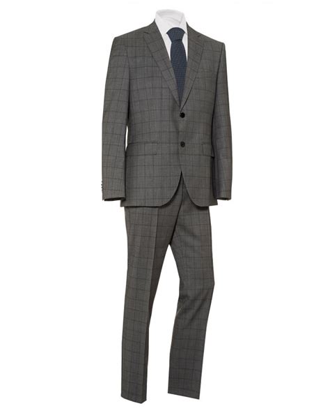 Hugo Boss Classic Johnston Lenon Window Pane Grey Regular Fit Suit