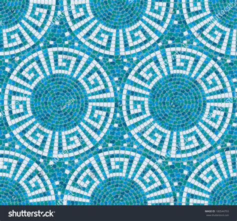 Seamless Mosaic Pattern Blue Ceramic Tile Classic