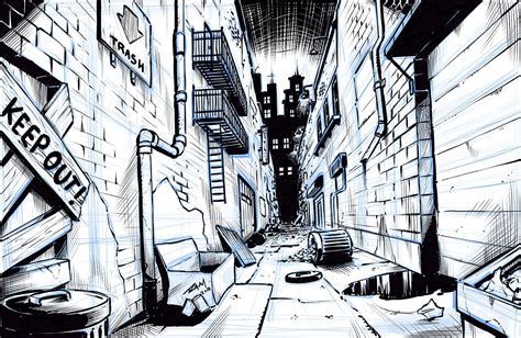 Drawing A Comic Book Background With One Point Perspective