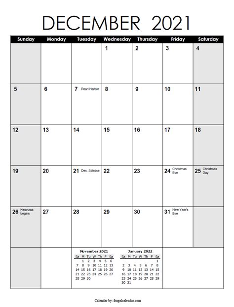 December Calendar 2021 2021 Calendars Printable