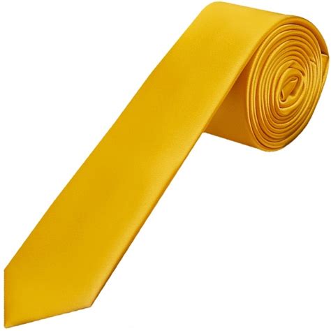 Plain Yellow Satin Skinny Tie