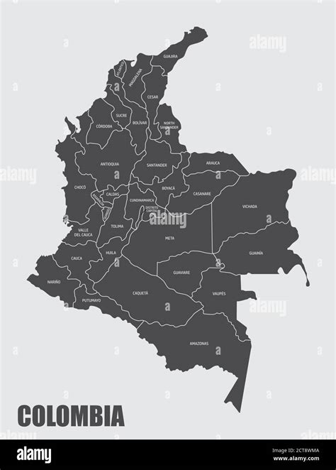 Carte Des D Partements De Colombie Image Vectorielle Stock Alamy