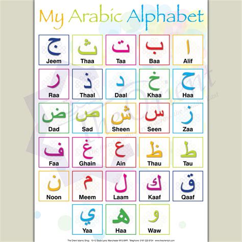 My Arabic Alphabet Poster A3 Learning Teaching Arabic Language Ideal