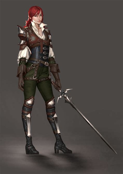 Female Human Sword Leather Armor Fighter Rogue Swashbuckler